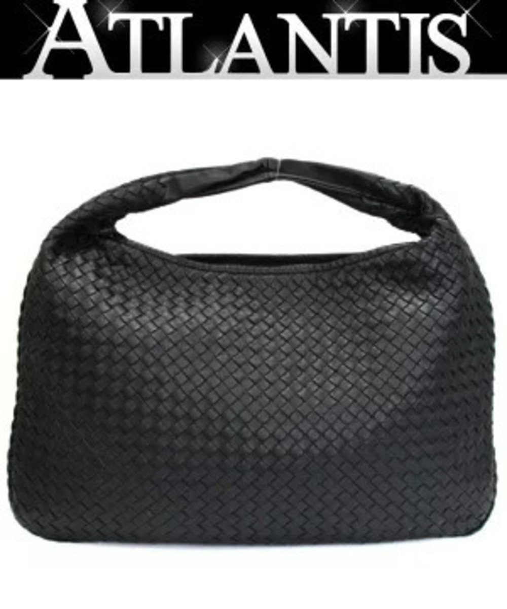 Bottega Veneta Hobo Intrecciato Handbag Leather Black